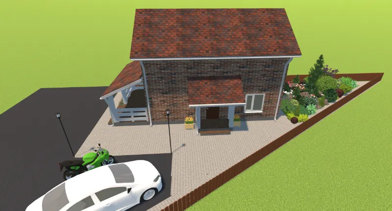 Пример треугольного участка с домом в программе Ландшафтный Дизайн 3D