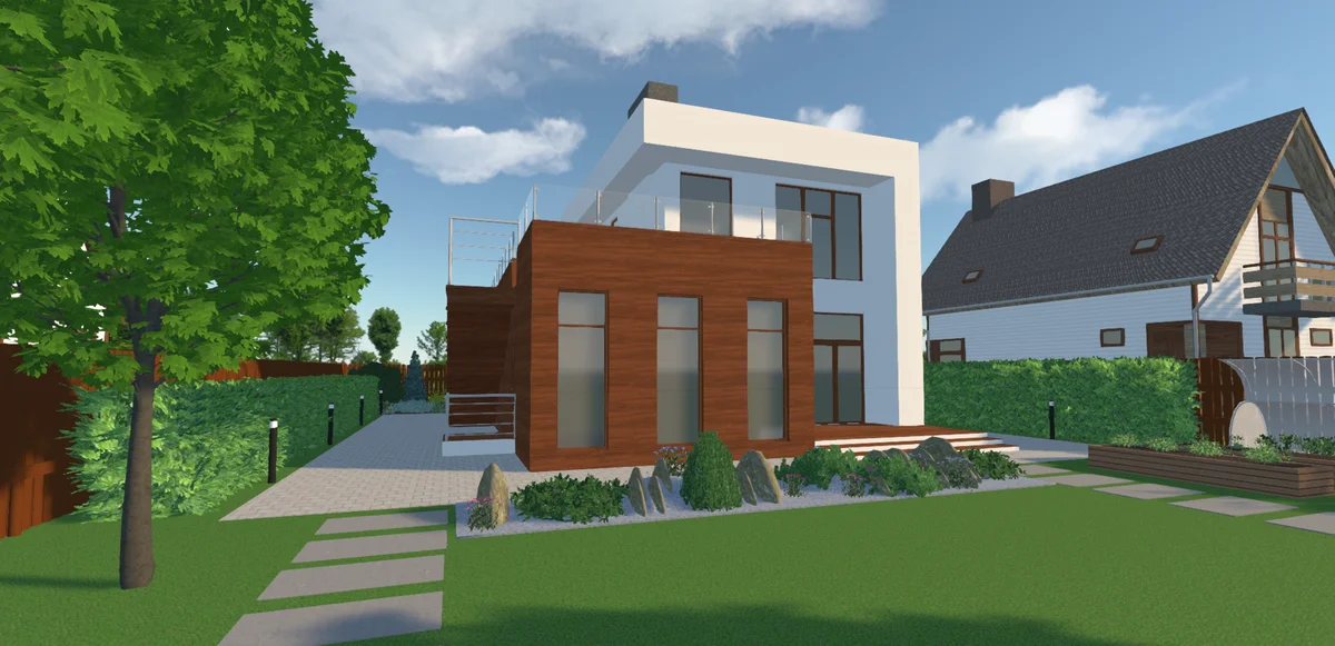 Планировка участка с чешской скалкой