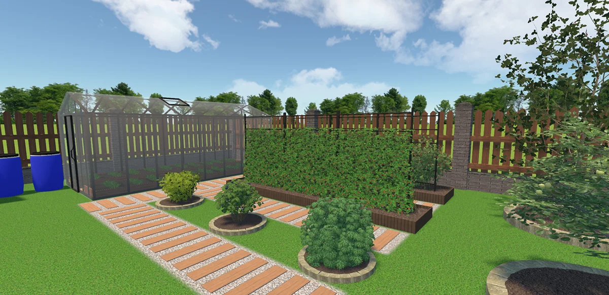 как оформить тропинки между грядками