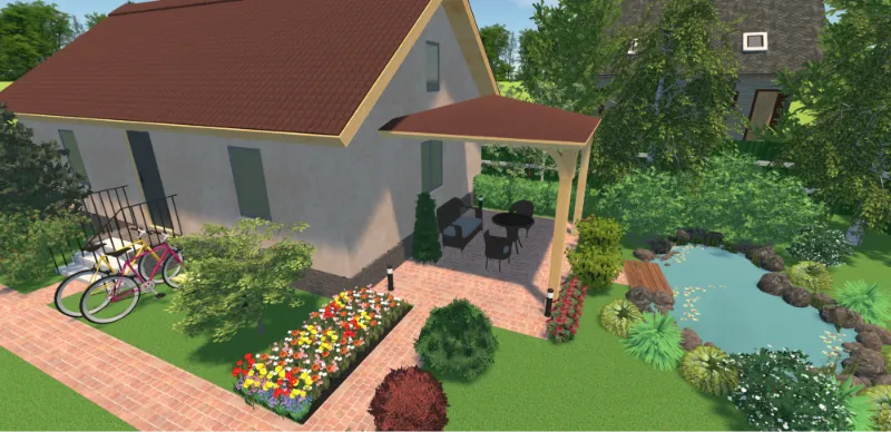 Пристройка к дому в программе Ландшафтный Дизайн 3D