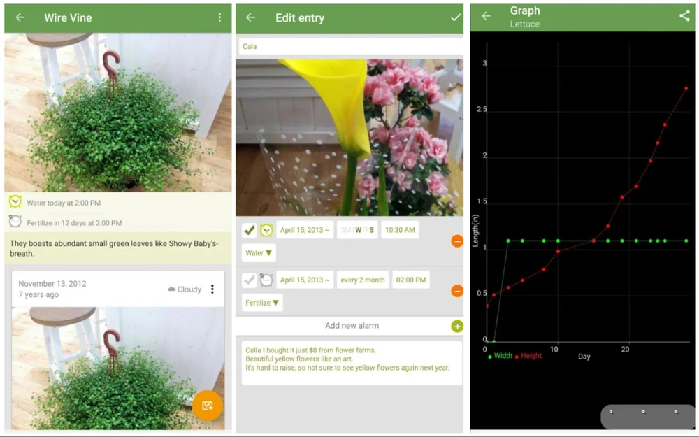 Приложение для отслеживания роста растений