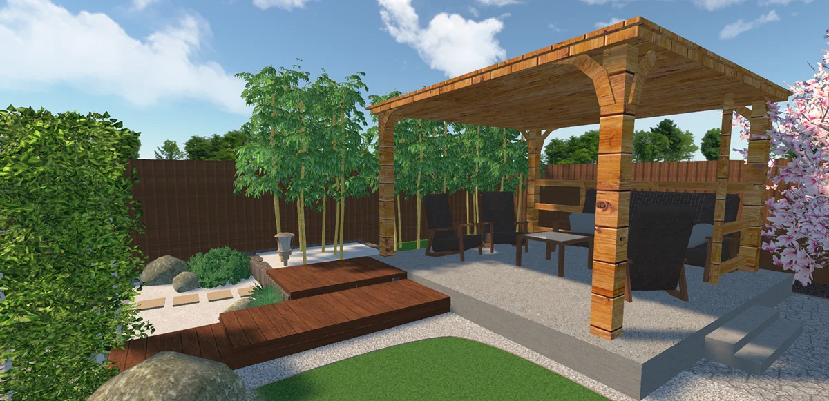 Дизайн зоны отдыха в японском стиле