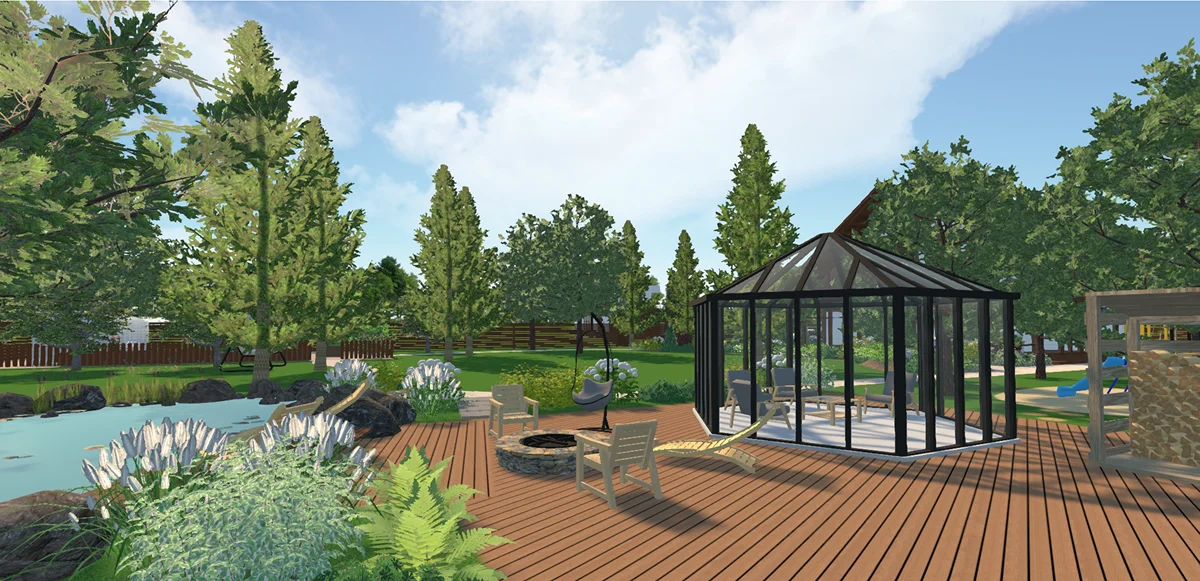 Беседка на большом участке