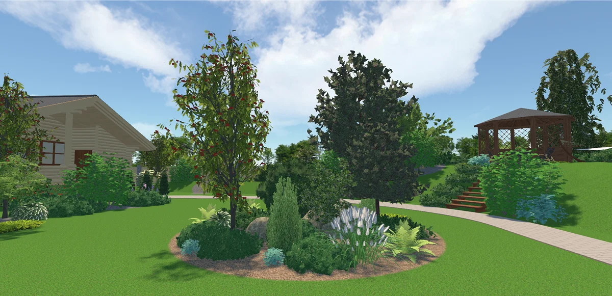 Участок в лесном стиле