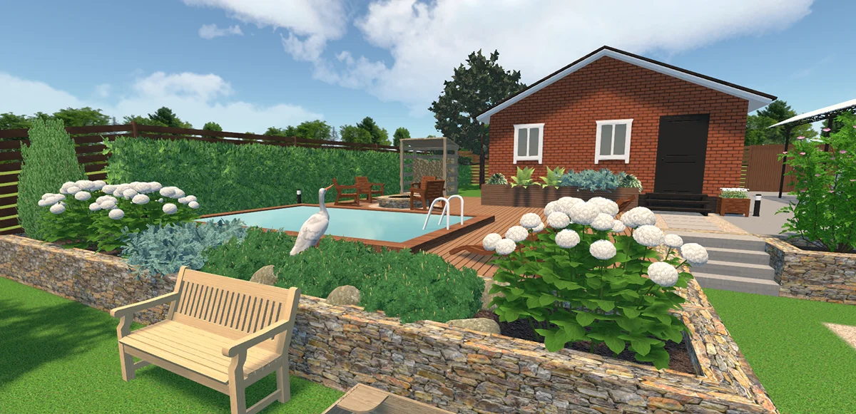 Терраса и бассейн у дома