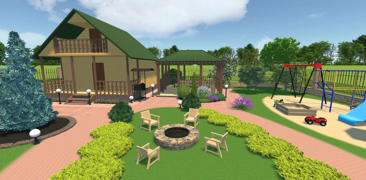 задний двор с постройками