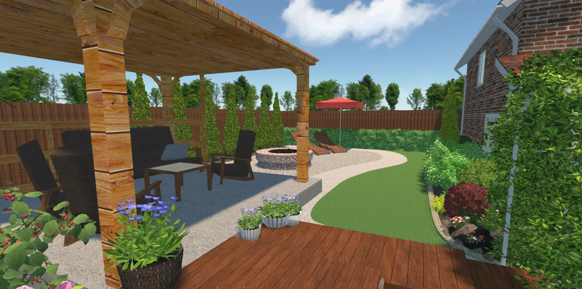 небольшой задний дворик